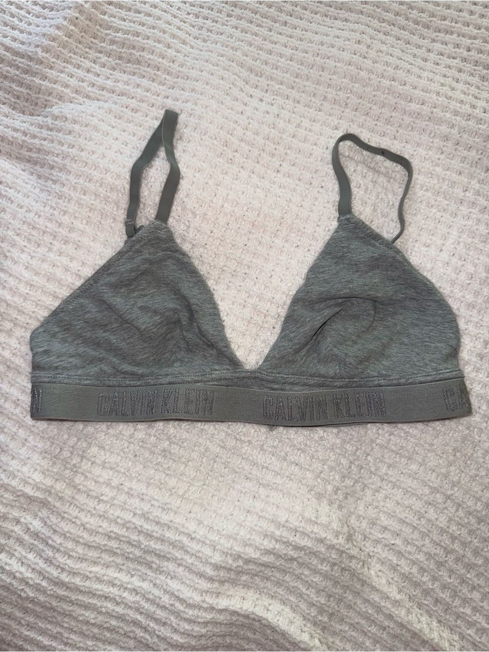 Calvin Klein Heather Gray Wireless Triangle Bralette